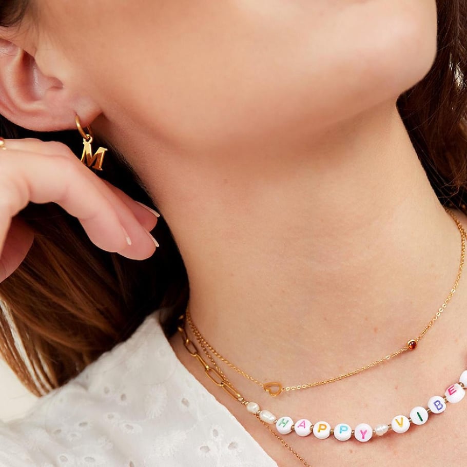 Birthstone necklace January gold Picture4